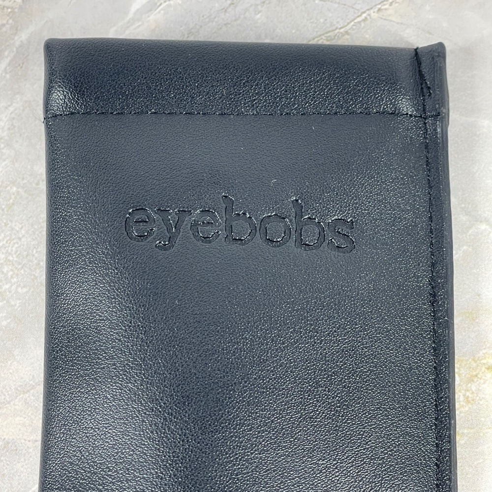 Eyebobs Biff Square Frames Glasses Black Wood Grain with Leather Slip Case - Picture 4 of 12